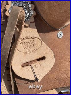 13 Royal King Boulder two-tone roughout youth Western barrel saddle