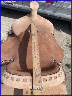 13 Royal King Boulder two-tone roughout youth Western barrel saddle