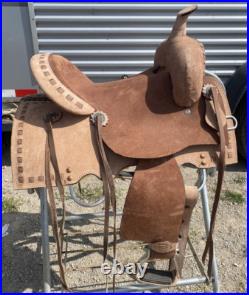 13 Royal King Boulder two-tone roughout youth Western barrel saddle