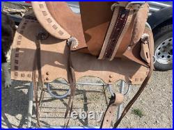 13 Royal King Boulder two-tone roughout youth Western barrel saddle