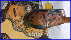 13 Wild O' West Tooled Western Barrel Racing Saddle New