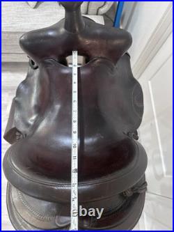 13 Youth all around Saddle, Brown Leather, Traditional Design, hand made in USA