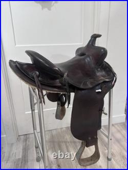 13 Youth all around Saddle, Brown Leather, Traditional Design, hand made in USA