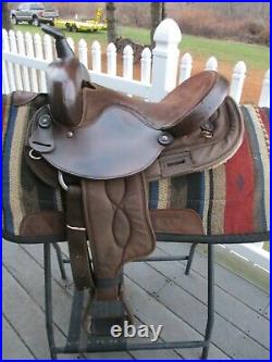14'' #104 Big horn Brown Leather/Cordura western barrel trail saddle QH BARS