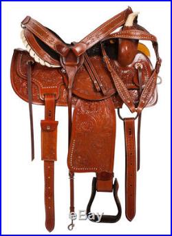 14 15 16 Western Barrel Racing Pleasure Trail Show Horse Leather Saddle Tack Set