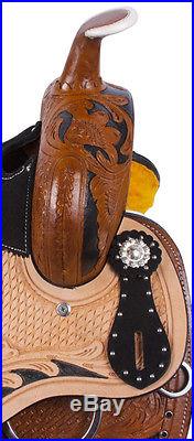 14 15 Cowgirl Western Barrel Racing Pleasure Trail Horse Leather Saddle Tack