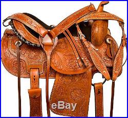 14 15 Western Bling Barrel Racer Pleasure Show Horse Leather Saddle Tack