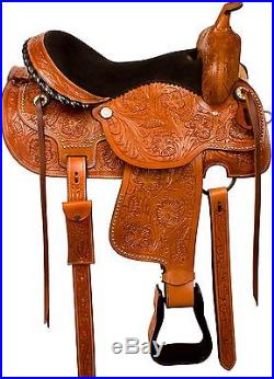 14 15 Western Bling Barrel Racer Pleasure Show Horse Leather Saddle Tack