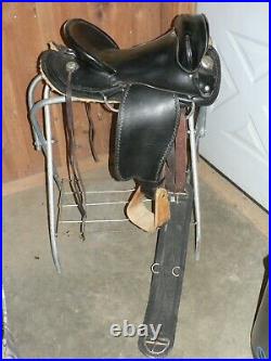 14.5 Custom Made Black Leather Endurance Trail Saddle
