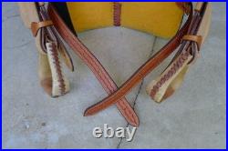 14.5 Western Barrel Saddle BWith5 Petal, SRS by Paul Taylor Saddle Co. Back Cinch