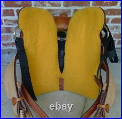 14.5 Western Barrel Saddle BWith5 Petal, SRS by Paul Taylor Saddle Co. Back Cinch