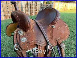 14 Cervi Crown C Roughout Martin Barrel Horse Saddle (Brown)