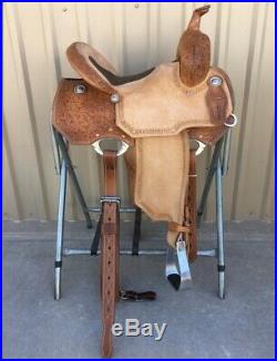 14 Inch Corriente Saddle, 7In gullet, stirrups and back cinch included