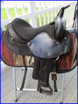 14'' QH Bar big horn #103 Black leather & cordura western Barrel/trail saddle