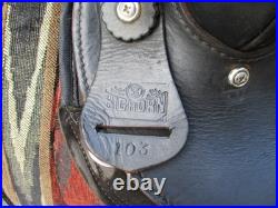 14'' QH Bar big horn #103 Black leather & cordura western Barrel/trail saddle