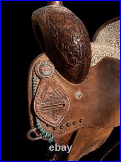 14in Cactus Dynamic Edge Fallon Taylor Autographed Barrel Saddle