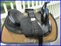 15'' #101 Black Big horn Leather & Cordura western barrel trail saddle QH BARS