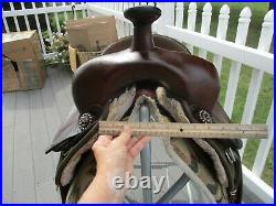 15'' #168 Brown big horn leather & cordura western barrel trail saddle QH BARS