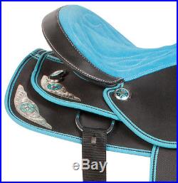 15 16 17 18 Blue Synthetic Western Pleasure Trail Horse Show Saddle Tack