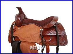 15 16 17 18 Cowgirl Roping Saddle Western Horse Ranch Roper Leather Tack Set