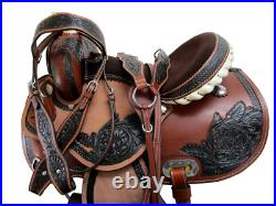 15 16 17 18 Pro Western Barrel Racing Saddle Pleasure Horse Tooled Leather Tack