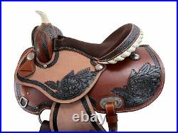 15 16 17 18 Pro Western Barrel Racing Saddle Pleasure Horse Tooled Leather Tack