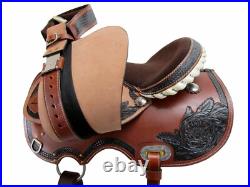 15 16 17 18 Pro Western Barrel Racing Saddle Pleasure Horse Tooled Leather Tack