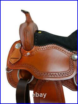 15 16 17 18 Pro Western Barrel Saddle Horse Racing Pleasure Tooled Leather Tack