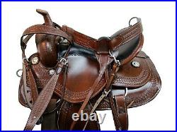 15 16 17 18 Roping Western Saddle Ranch Pleasure Trail Tooled Leather Tack Set