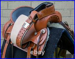 15 16 17 18 Used Western Saddle Horse Pleasure Trail Tooled Leather Tack Set
