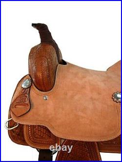 15 16 17 18 Western Rodeo Horse Saddle Roping Ranch Pleasure Work Leather Set