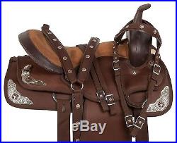 15 16 17 Brown Cordura Synthetic Western Pleasure Trail Cowboy Horse Saddle Tack