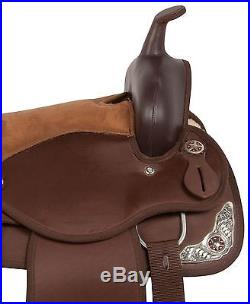 15 16 17 Brown Synthetic Western Pleasure Trail Horse Saddle Tack