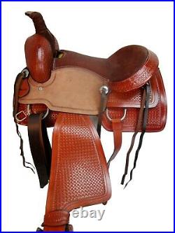 15 16 17 Comfy Trail Saddle Western Horse Pleasure Floral Tooled Brown Leather