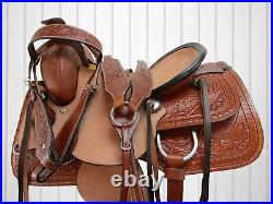 15 16 17 Cowgirl Western Horse Roping Ranch Pleasure Tooled Leather Saddle Tack