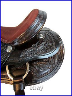 15 16 17 Trail Saddle Western Horse Pleasure Ride Floral Tooled Leather Package