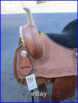 15 16 Barrel Racing Show Pleasure Trail Deep Seat Leather Western Horse Saddle