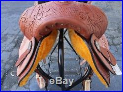 15 16 Barrel Racing Show Trail Floral Tooled Leather Western Horse Saddle Tack