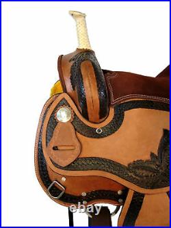 15 16 Barrel Racing Show Trail Tooled Leather Pleasure Western Horse Saddle Tack
