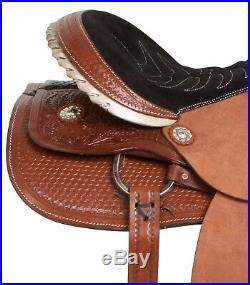 15 16 Cowboy Trail Ranch Roping Horse Leather Saddle Tack Set