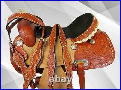 15 16 Cowboy Western Saddle Pleasure Trail Tooled Leather Barrel Racing Tack
