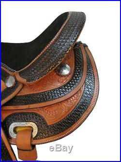 15 16 Gaited Western Saddle Horse Trail Amazingly Tooled Leather Pleasure Tack