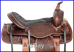 15 16 New Antique Western Pleasure Trail Barrel Leather Horse Saddle Tack Set