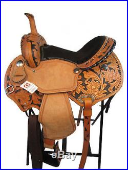 15 16 Show Silver Studded Barrel Racing Trail Pleasure Leather Western Saddle