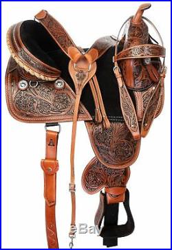 15 16 Treeless Horse Saddle Comfy Western Leather Pleasure Trail Tack