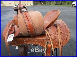 15 16 Wade High Back Roping Pleasure Floral Tooled Leather Western Horse Saddle
