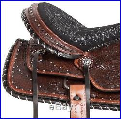 15 16 Western Gaited Horse Leather Saddle Pleasure Trail Show Tack Set Bling
