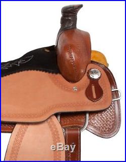 15 16 Western Ranch Roping Roper Cowboy Horse Leather Saddle Tack Set