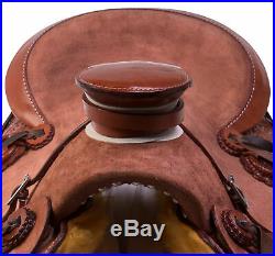 15 16 Western Roping Ranch Trail Wade Tree Rough Out Leather Horse Saddle Tack