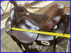 15 1/4 Rocking R Western Saddle with Short 25 Round Skirt & FQHB 7 Gullet